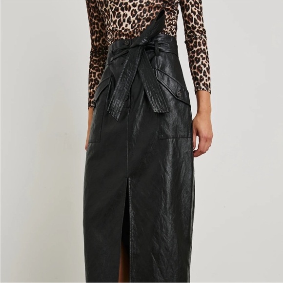 Rails Edem black faux leather midi skirt - Picture 1 of 14